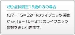 （例）症状固定15歳の方の場合