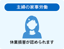 主婦の家事労働は休業損害が認められます